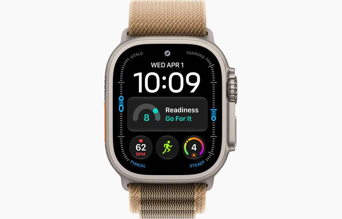 Apple Watch Ultra 4 GPS + Cellular, 49mm Natural Titanium Case with Desert Alpine Loop M