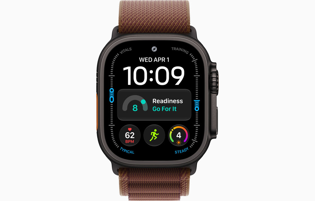 Apple Watch Ultra 4 GPS + Cellular, 49mm Black Titanium Case with Burgundy Alpine Loop - M