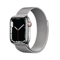 Apple Watch Series 7 GPS + Cellular, 45mm Silver Stainless Steel Case with Silver Milanese Loop