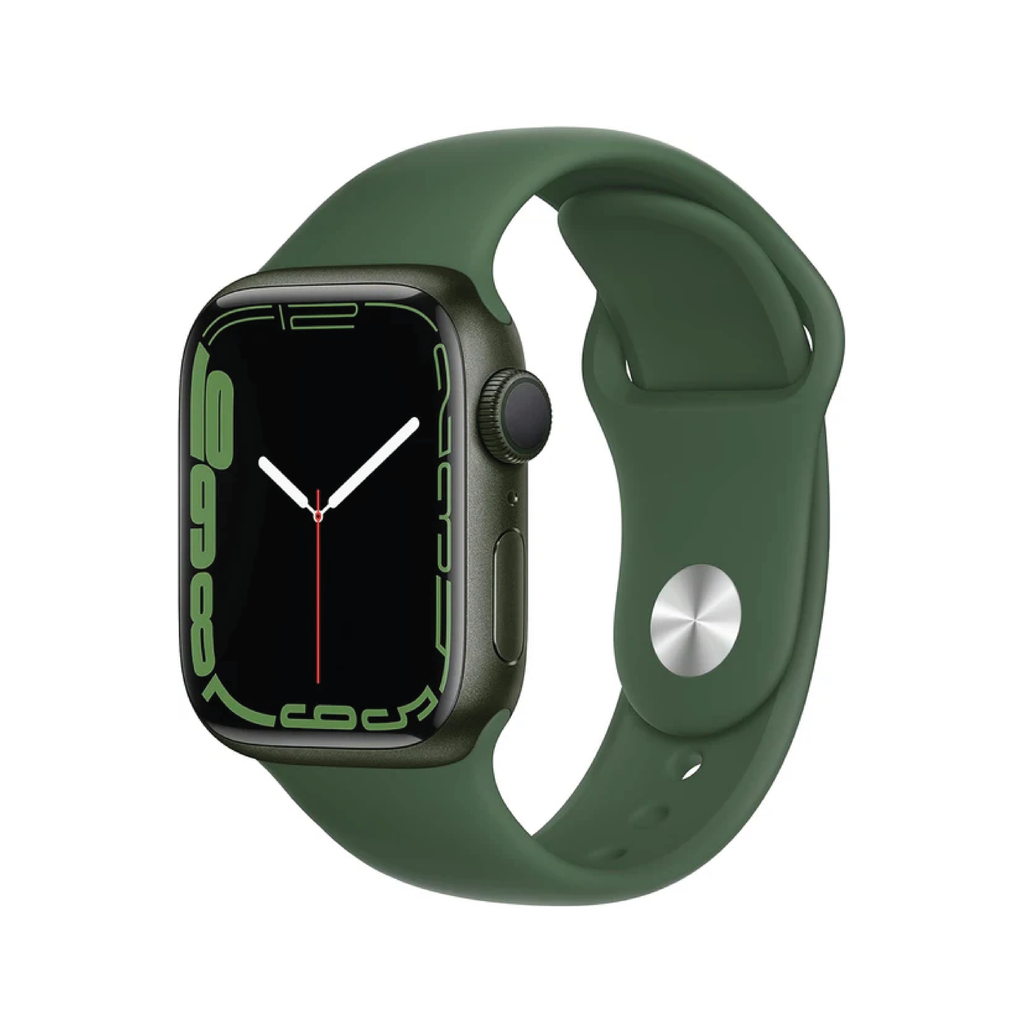 Apple Watch Series 7 GPS, 41mm Green Aluminium Case with Clover Sport Band - Regular