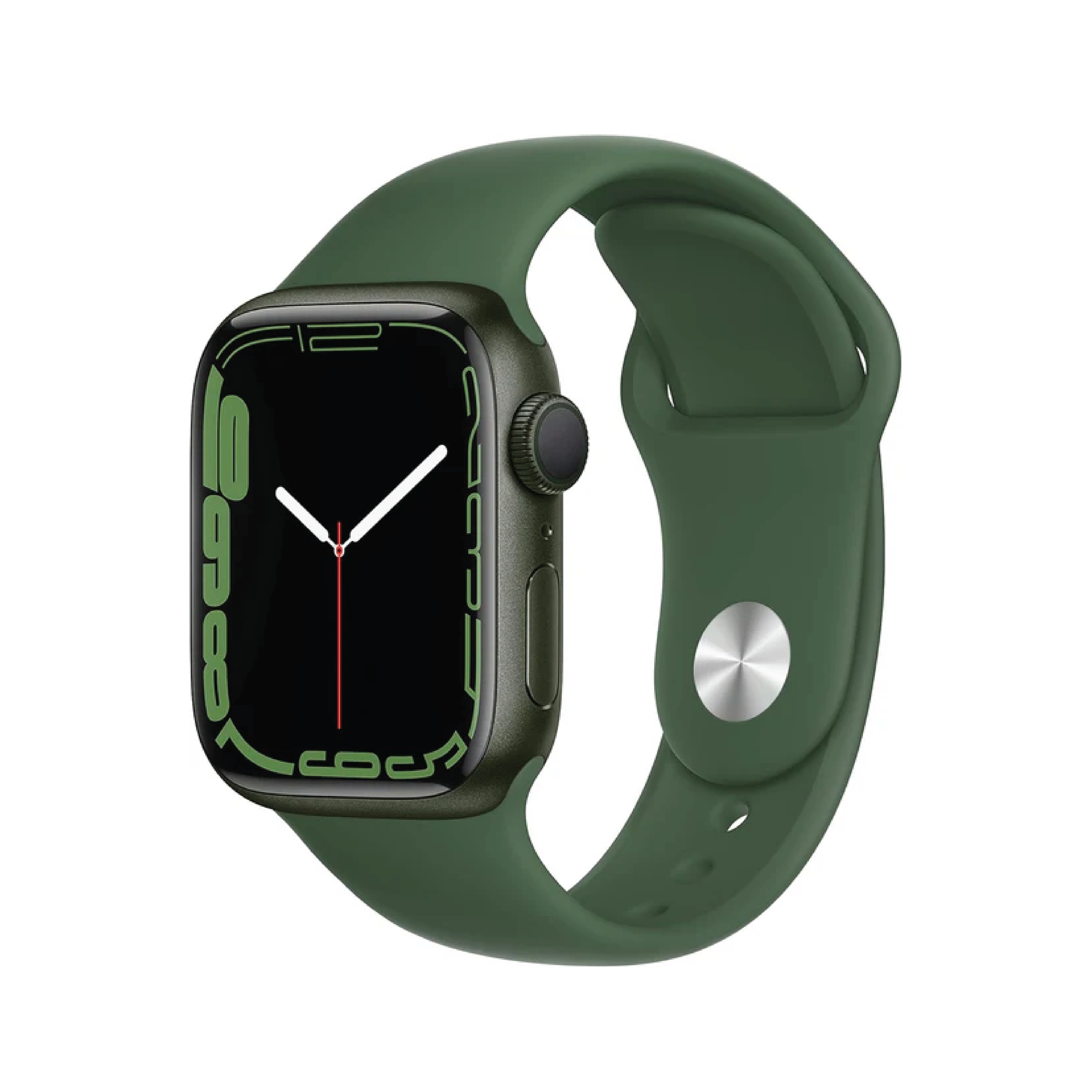 Apple Watch Series 7 GPS, 41mm Green Aluminium Case with Clover Sport Band - Regular
