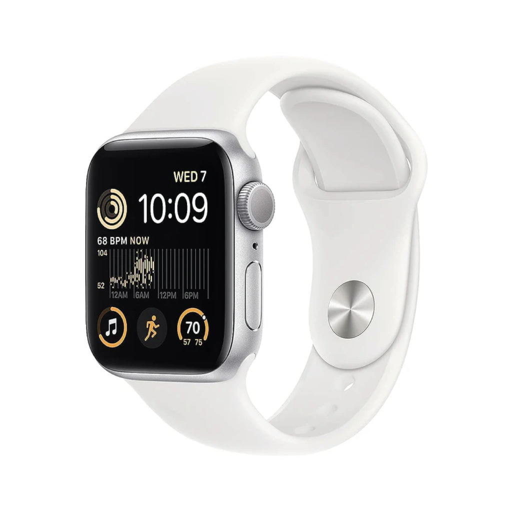 Apple Watch SE GPS + Cellular 40mm Silver Aluminium Case with White Sport Band | Regular