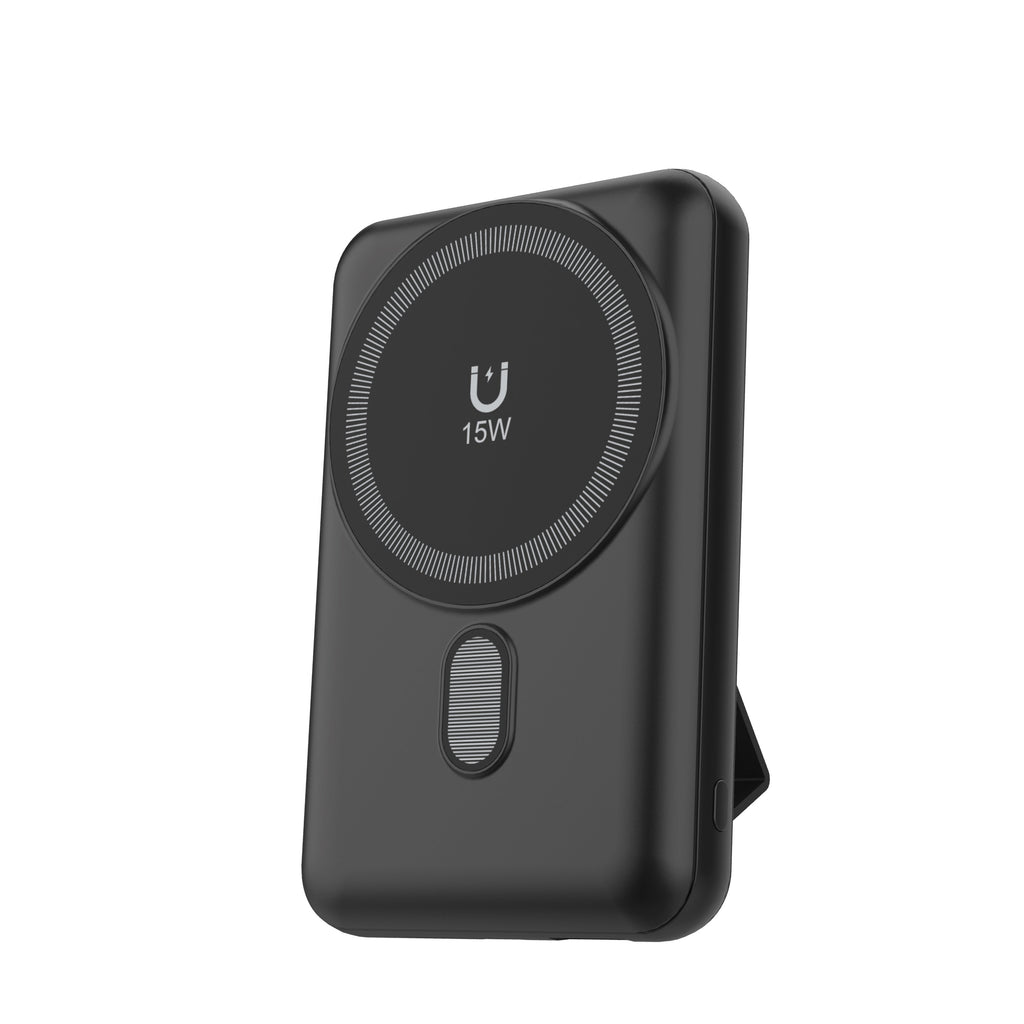 LZEL MagNexus Wave Series 5000mAh MagSafe Mini Power Bank 15W Wireless Fast Charger | Black