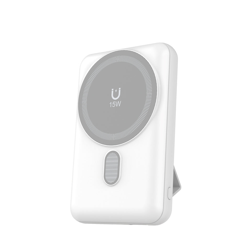 LZEL MagNexus Wave Series 10000mAh MagSafe Mini Power Bank 15W Wireless Fast Charger | White