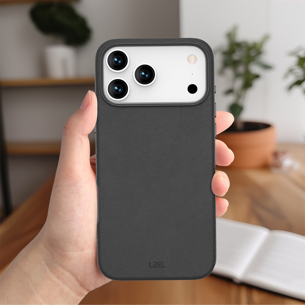 LZEL MagOrbio Leather Case for iPhone 17 Pro | Black