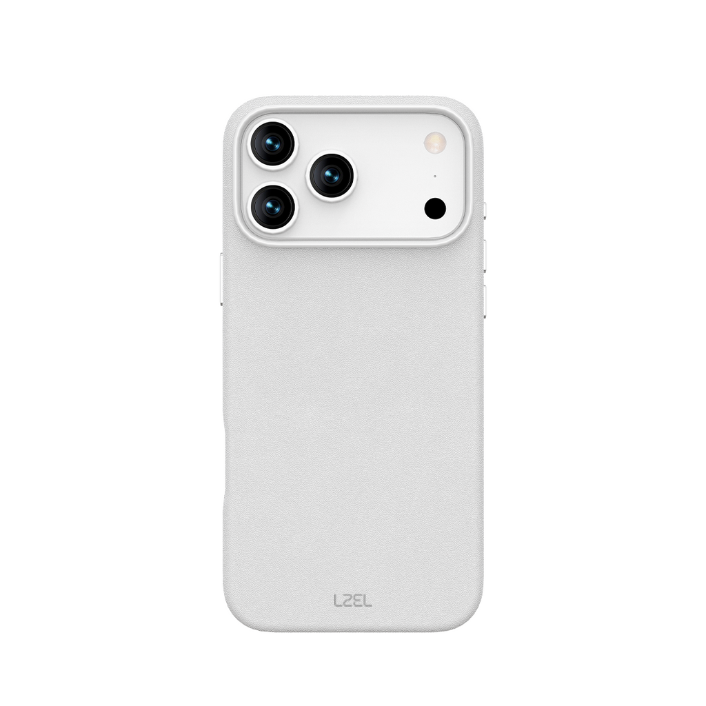 LZEL MagOrbio Leather Case for iPhone 17 Pro | Light Gray