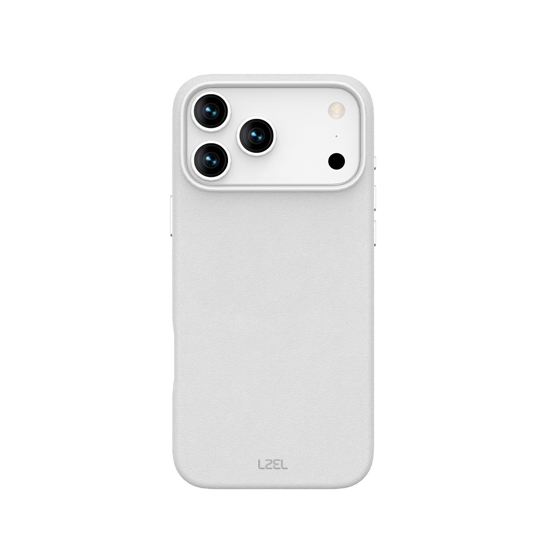 LZEL MagOrbio Leather Case for iPhone 17 Pro | Light Gray