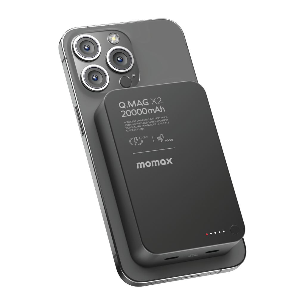 Momax Q.MAG X2 GEN2 20000mAh â€“ MagSafe Compatible Wireless Power Bank | Black