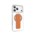 Asli Global MagTrox Gravitas Transparent MagSafe Case with Leather Grip for iPhone 17 Pro | Orange Titanium
