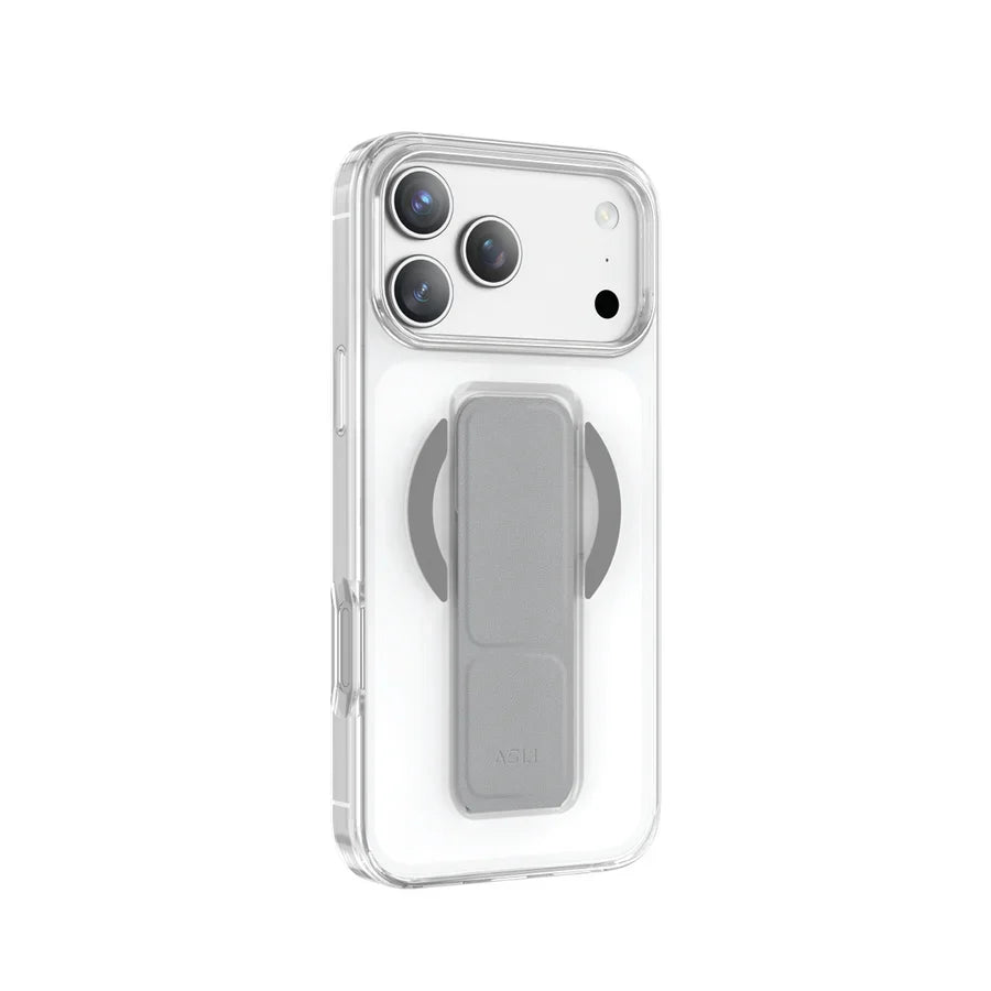 Asli Global MagTrox Gravitas Transparent MagSafe Case with Leather Grip for iPhone 17 Pro Max