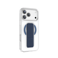 Asli Global MagTrox Gravitas Transparent MagSafe Case with Leather Grip for iPhone 17 Pro Max | Blue Titanium