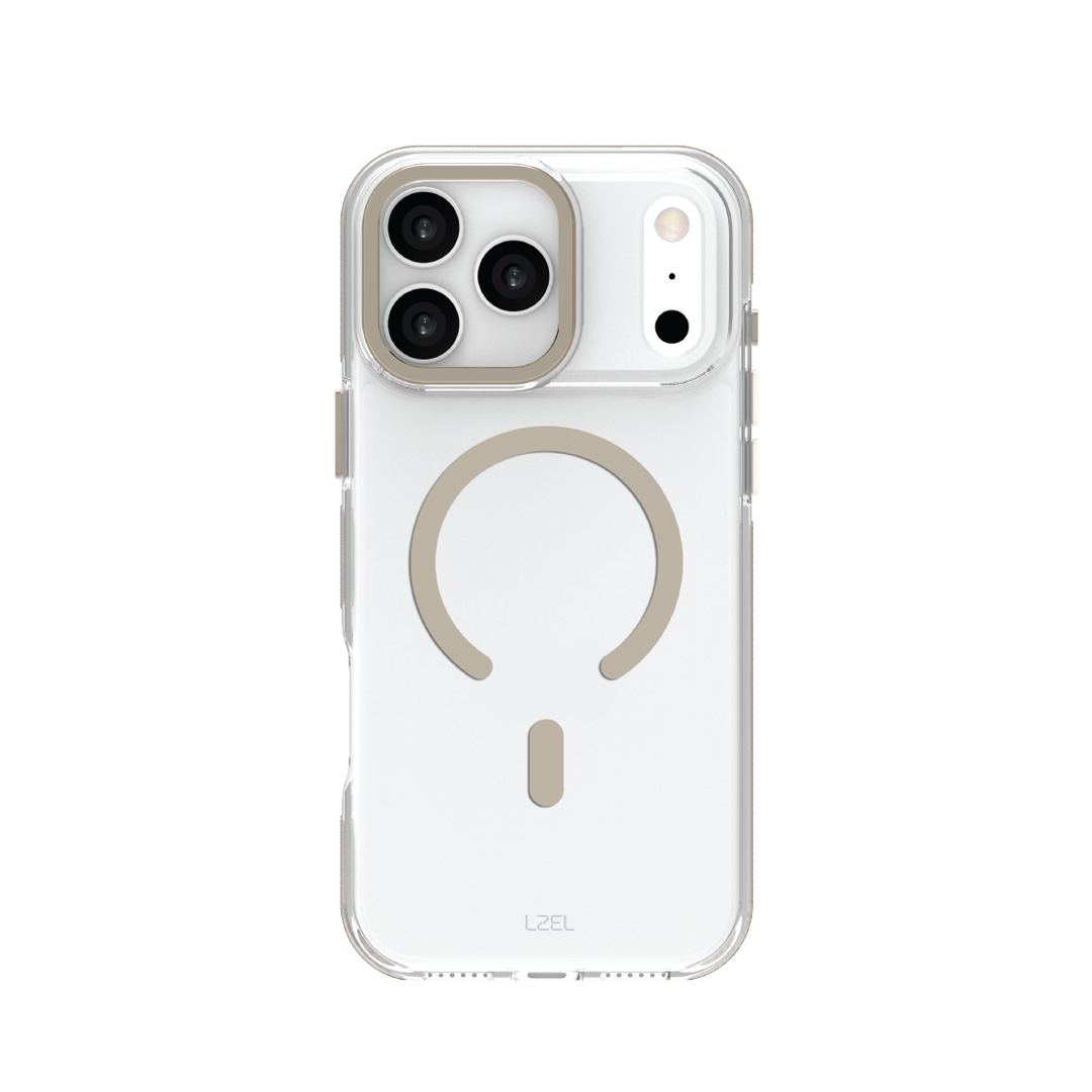 LZEL MagVecto Armor Case for iPhone 17 Pro | Clear + Titanium