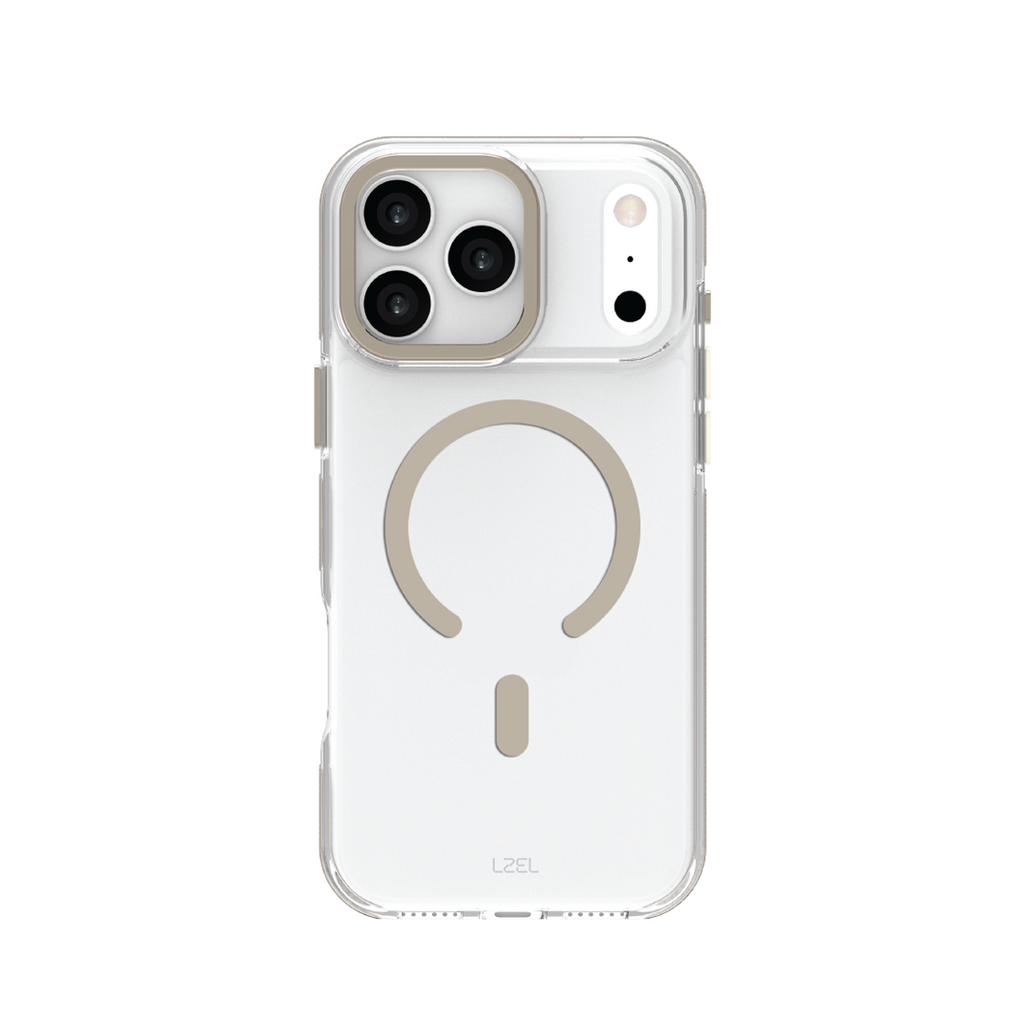 LZEL MagVecto Armor Case for iPhone 17 Pro Max | Clear + Titanium