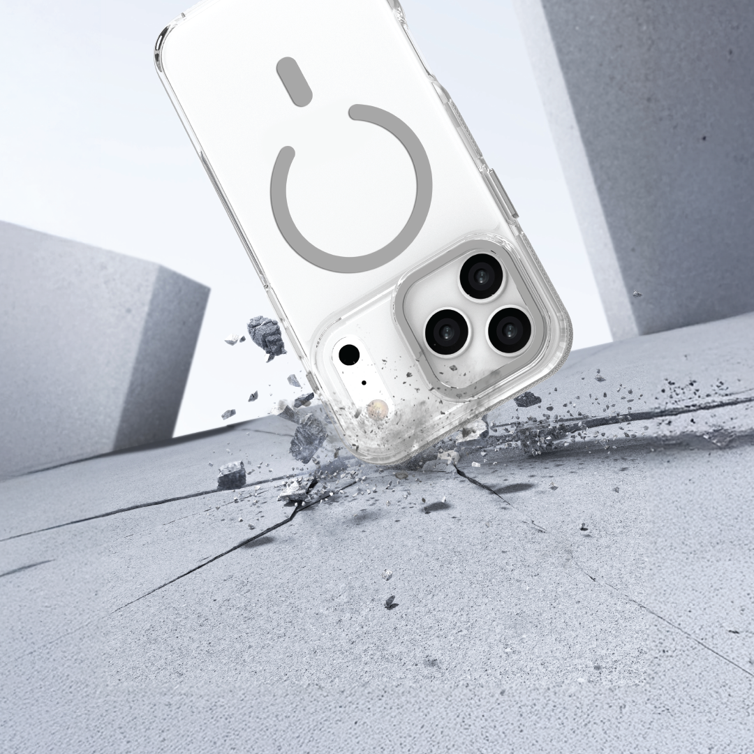 LZEL MagVecto Armor Case for iPhone 17 Pro Max | Clear + Grey