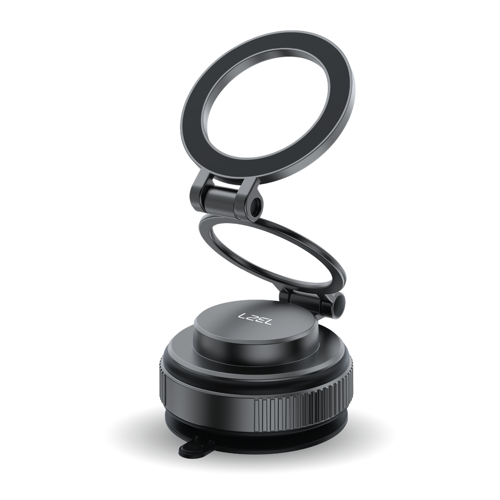 LZEL Magvortex Max Vacuum Suction Phone Holder 360 Rotation | Black