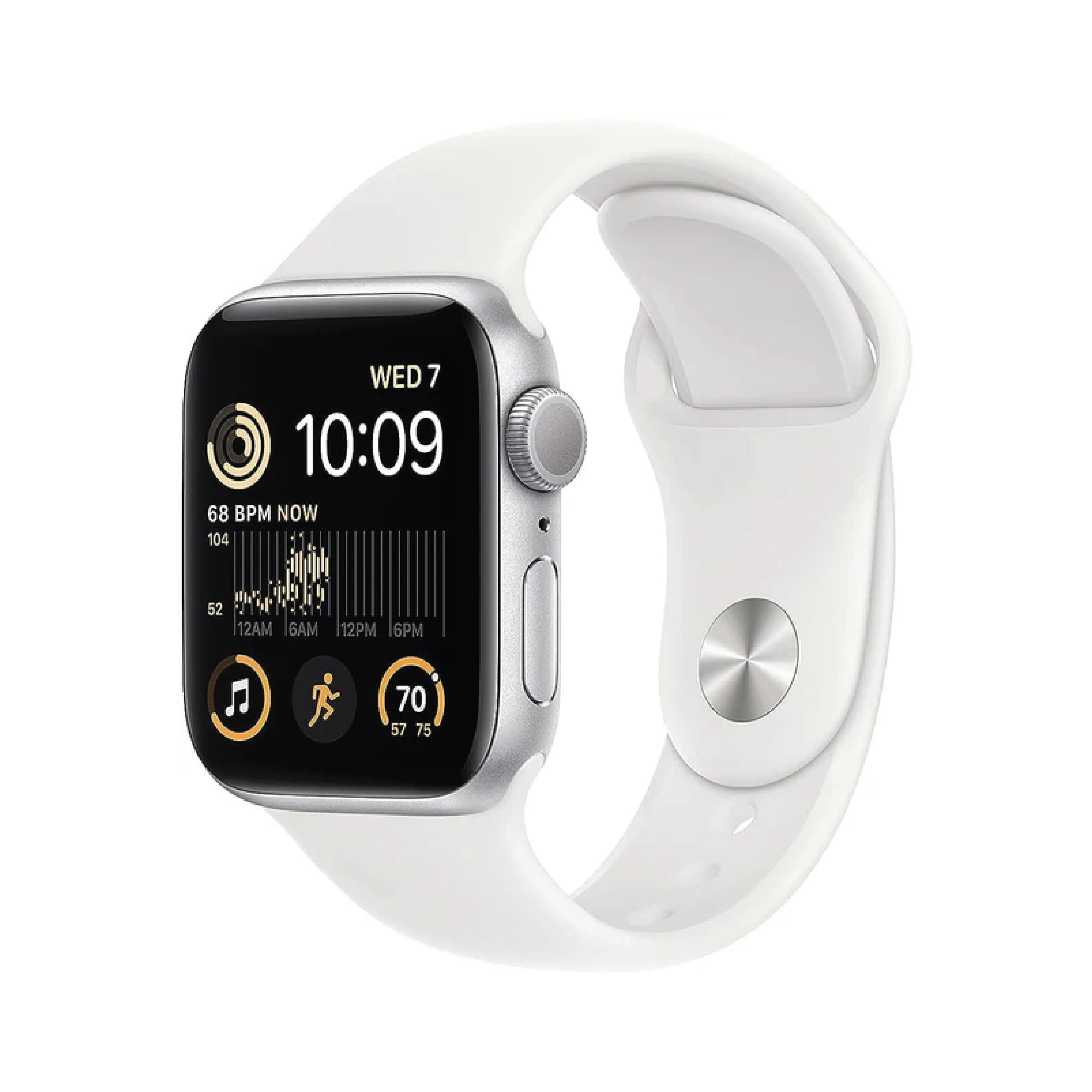Apple Watch SE GPS + Cellular 40mm Silver Aluminium Case with White Sport Band - Regular