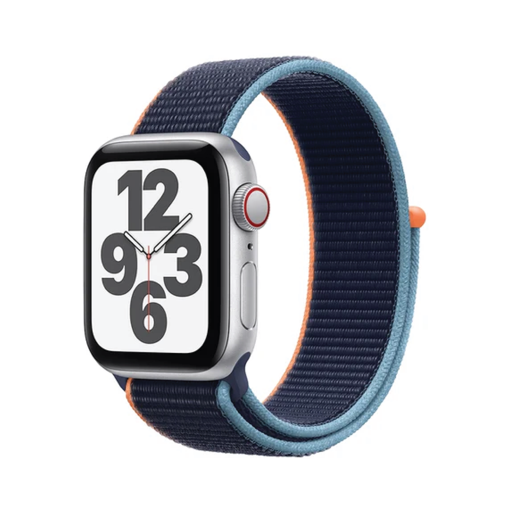 Apple Watch SE GPS + Cellular 40mm Silver Aluminium Case with Deep Navy Sport Loop