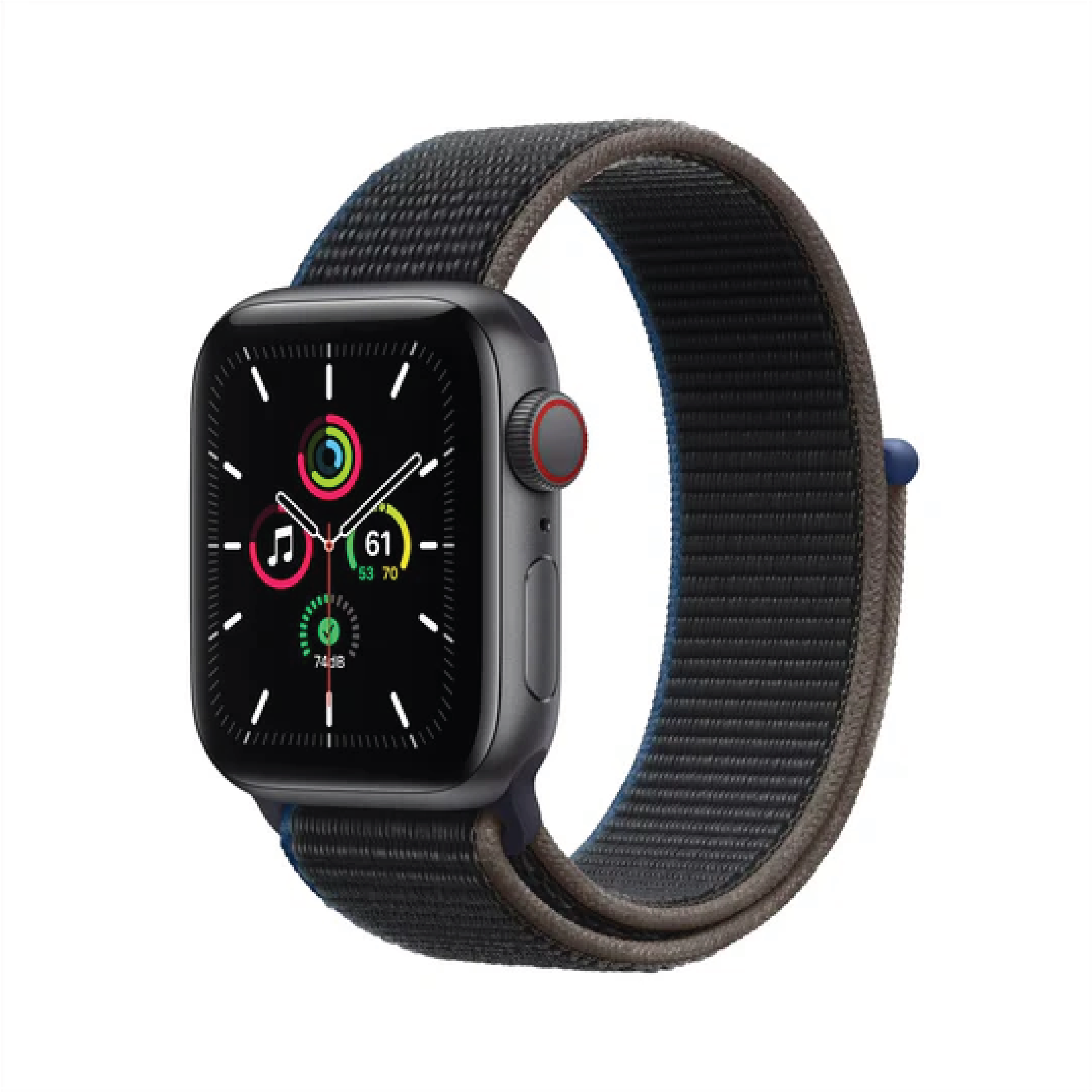 Apple Watch SE GPS + Cellular 40mm Space Gray Aluminium Case with Charcoal Sport Loop