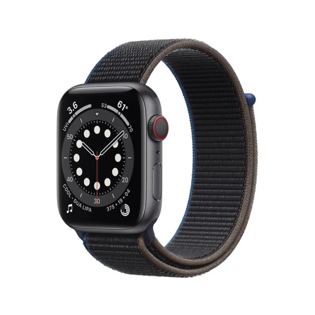 Apple Watch SE GPS + Cellular, 44mm Space Gray Aluminium Case with Charcoal Sport Loop