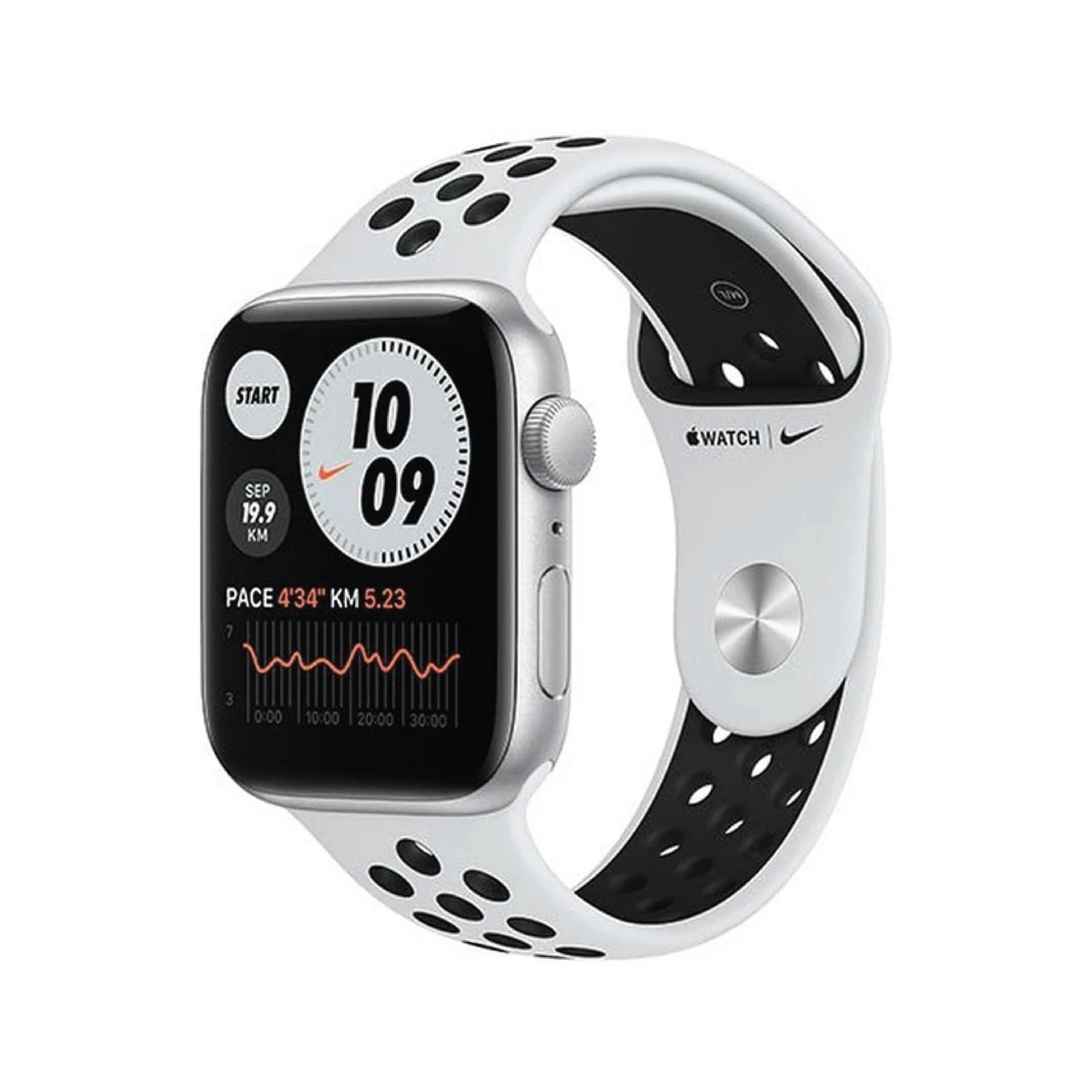 Apple Watch Nike SE GPS, 40mm Silver Aluminium Case with Pure Platinum/Black Nike Sport Band - Regular