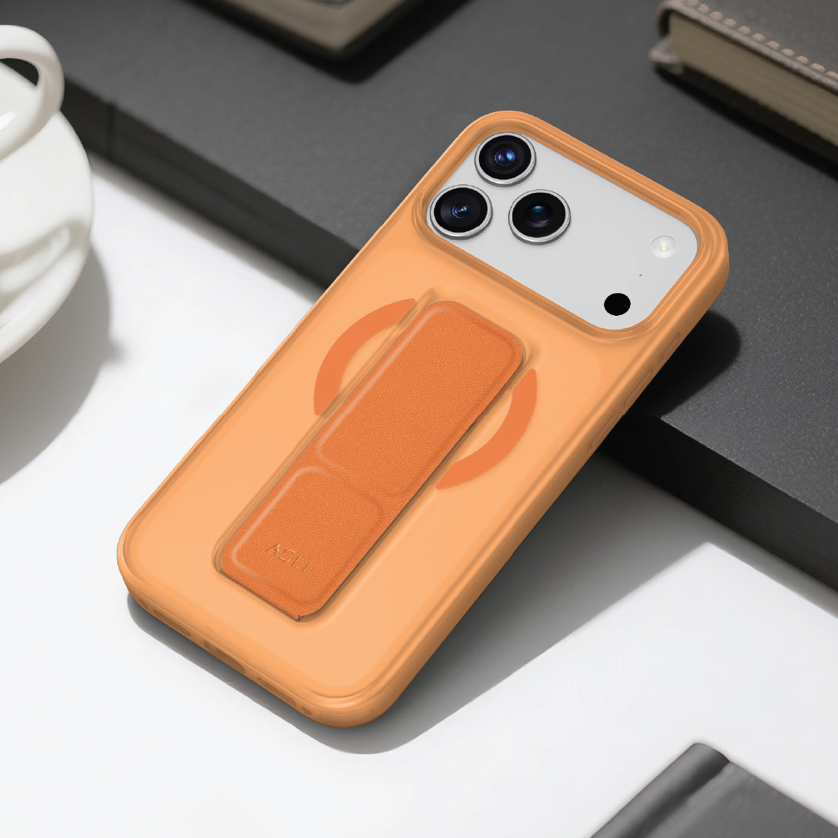 Asli Global MagTrox Gravitas MagSafe Leather Grip Case for iPhone 17 Pro
