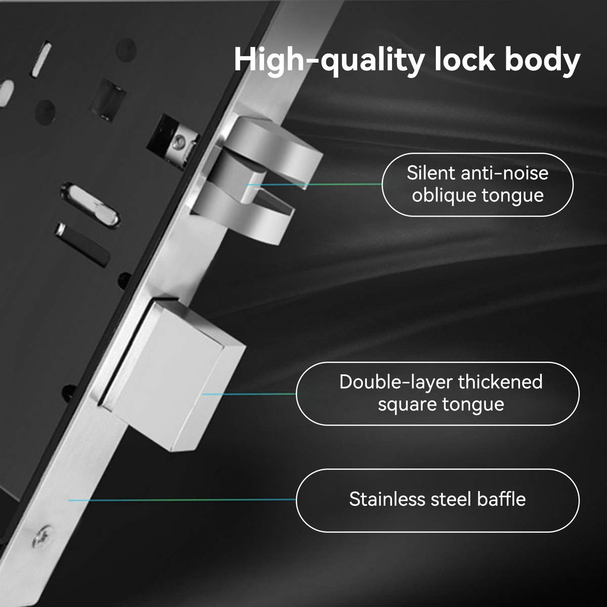 LZEL ZYNTRA Smart Door Lock with Alarm & Tuya App Control | Black