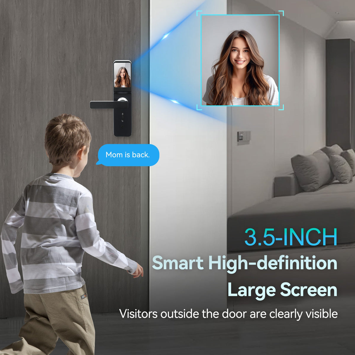 LZEL Smart Door Lock ZSN010 | 3D Facial Recognition, Fingerprint, Password, IC Card & Remote Unlock