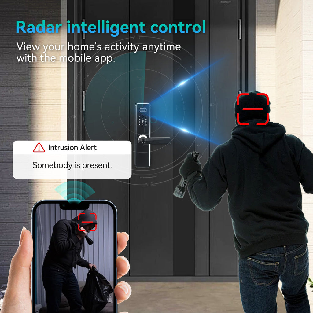 LZEL Smart Door Lock ZSN010 | 3D Facial Recognition, Fingerprint, Password, IC Card & Remote Unlock