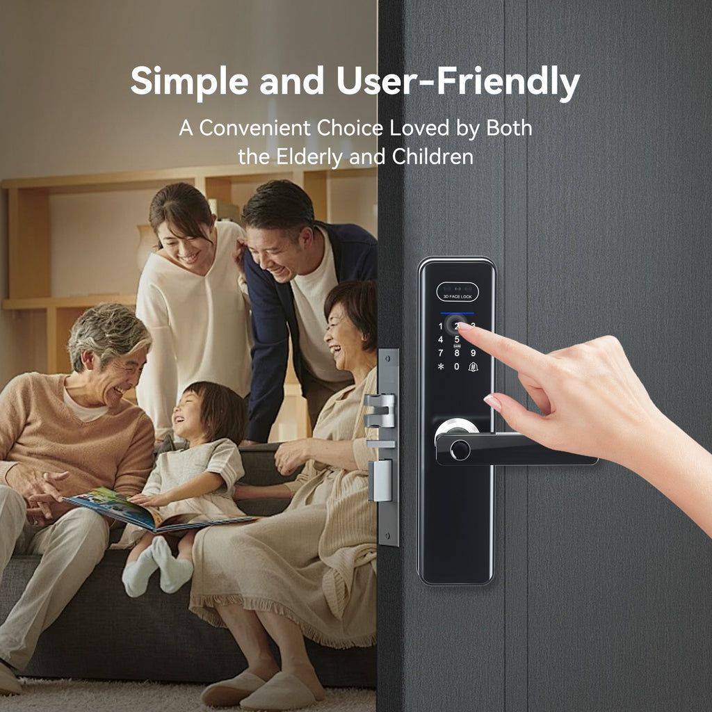 LZEL Smart Door Lock ZSN010 | 3D Facial Recognition, Fingerprint, Password, IC Card & Remote Unlock