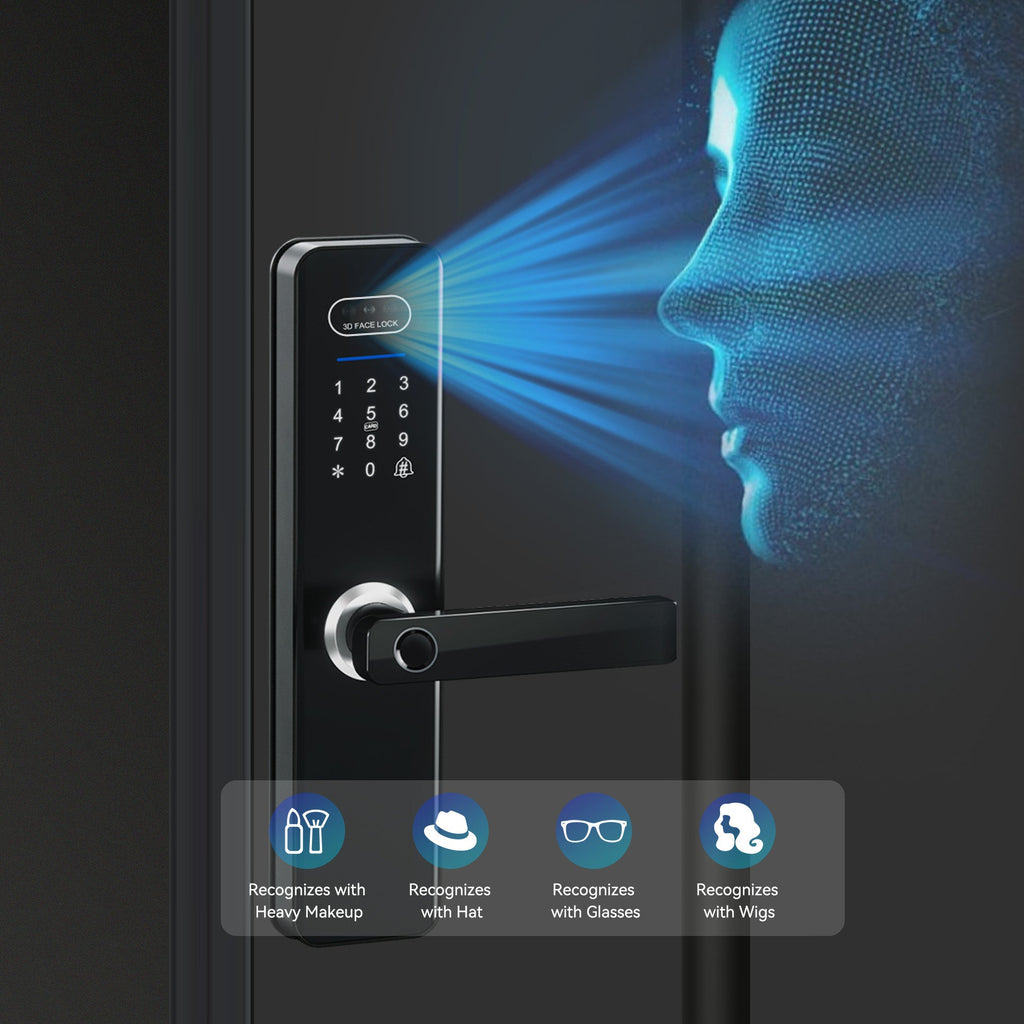 LZEL Smart Door Lock ZSN010 | 3D Facial Recognition, Fingerprint, Password, IC Card & Remote Unlock