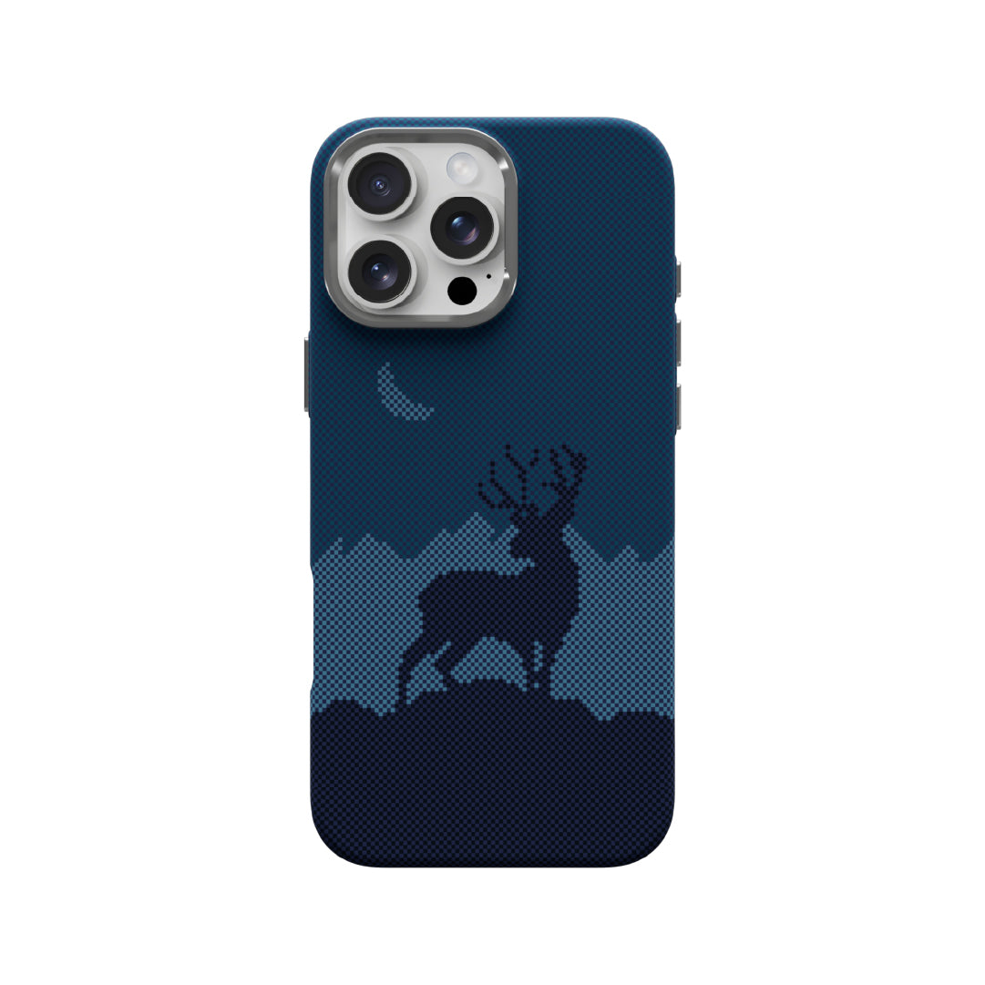 LZEL MagCarbon Deer Cover for iPhone 16 Pro | Navy Deer
