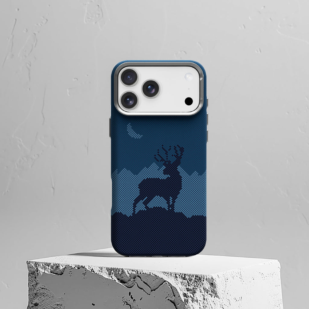 LZEL MagCarbon Deer Cover for iPhone 17 Pro Max | Navy Deer