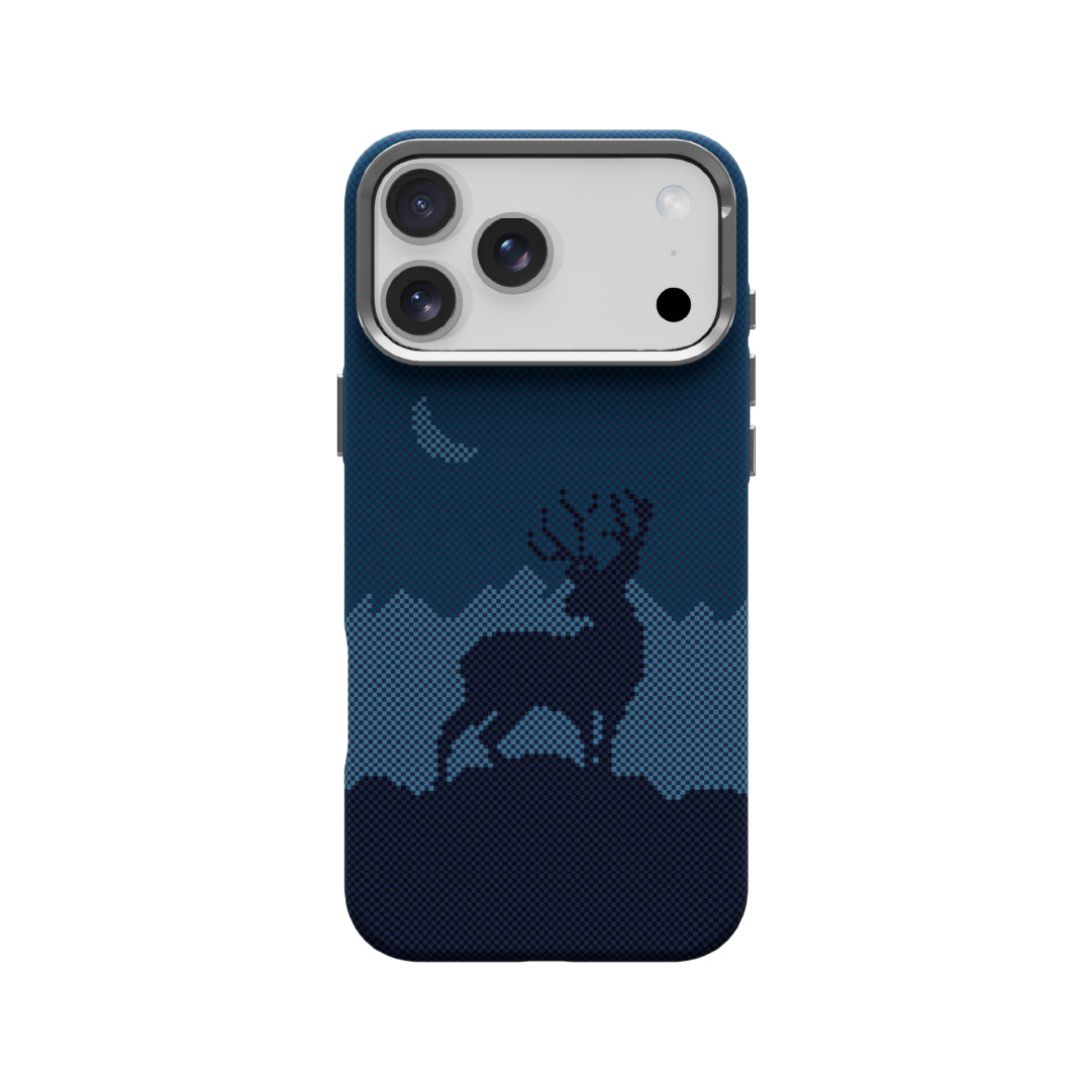 LZEL MagCarbon Deer Cover for iPhone 17 Pro Max | Navy Deer