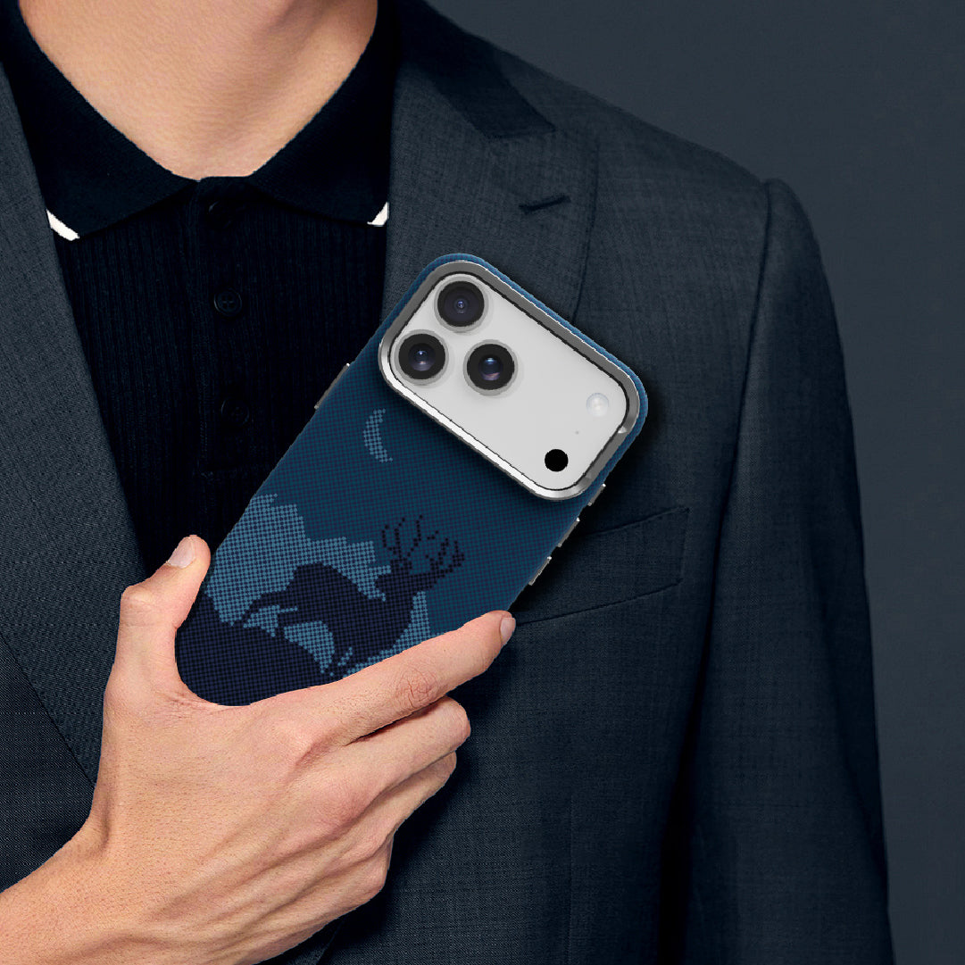 LZEL MagCarbon Deer Cover for iPhone 17 Pro | Navy Deer