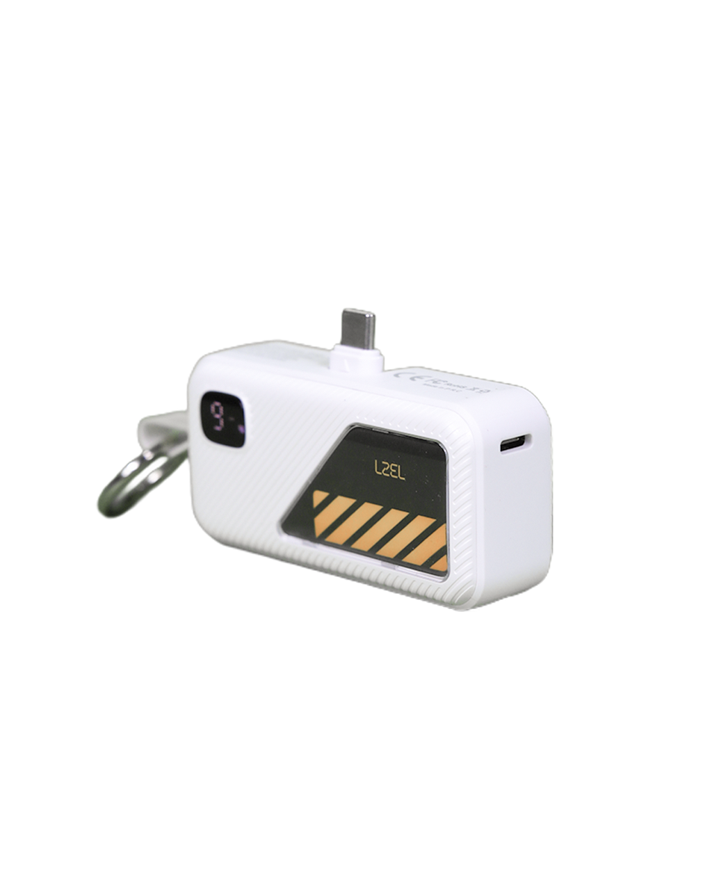 LZEL NanoFlux Charger Mini – 5,000mAh PD Type-C Power Bank with Built-in Lightning Cable | White