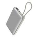 LZEL Neurode Mag - 10,000mAh PD MagSafe Power Bank 20W with Built-in Cable | Silver