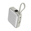 LZEL Neurode Sync - 10,000mAh PD Mini Power Bank 22.5W with Built-in Cable | Silver