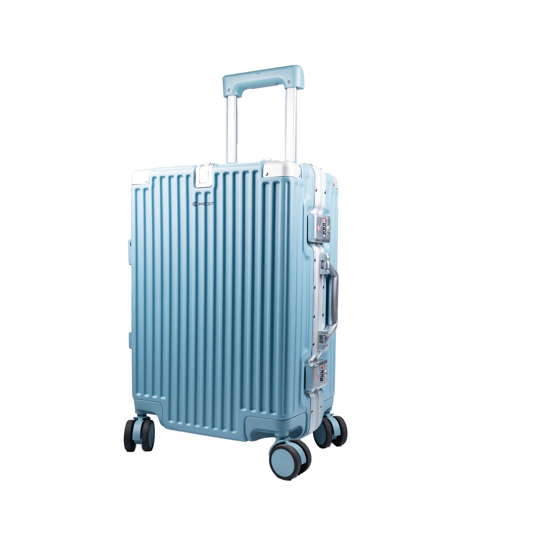 90 Percent  4 Wheels ABS Aluminum Frame 28 Inch Suitcase | Blue