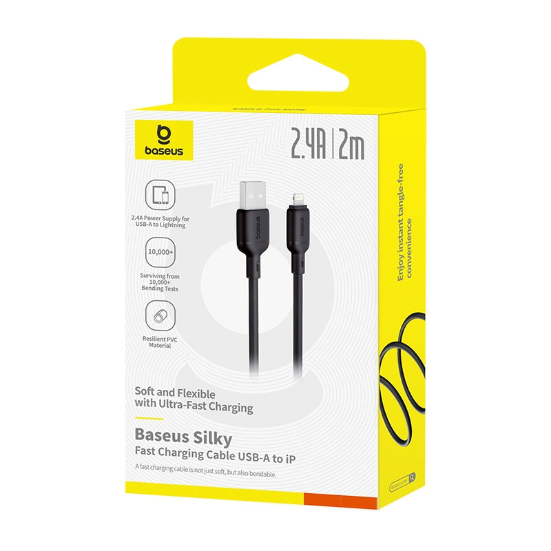 Baseus Silky Fast Charging Cable USB-A to iP 2m | Cluster Black