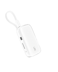 LZEL PrimeBrio Neo 5K Mini Power Bank 22.5W – 5000mAh, Detachable Type-C Cable | White