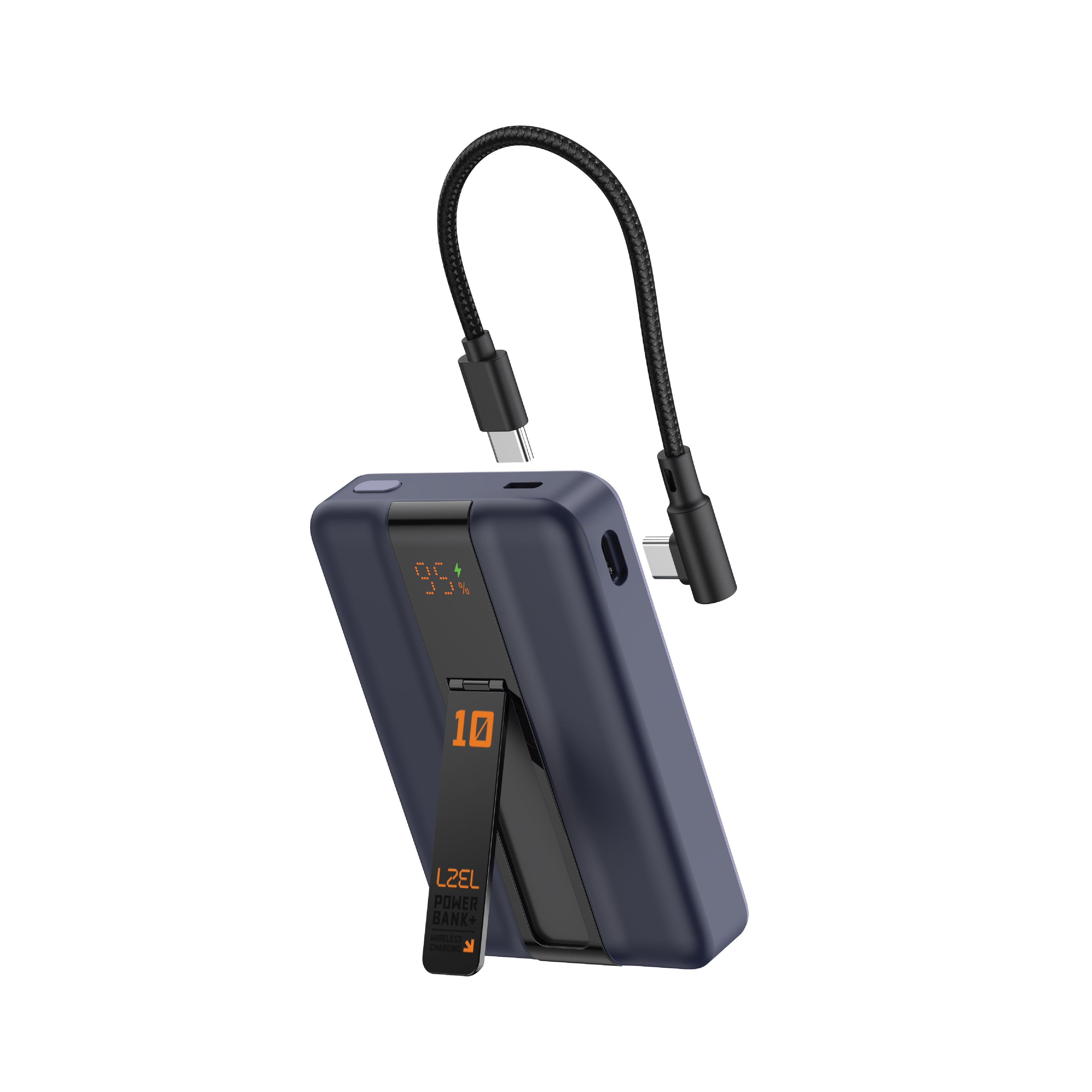 LZEL ZenoFlex MaxCharge 10000mAh Wireless Charging Power Bank â€“ 20W Wired Output / 18W Input (15W Wireless) | Navy Blue