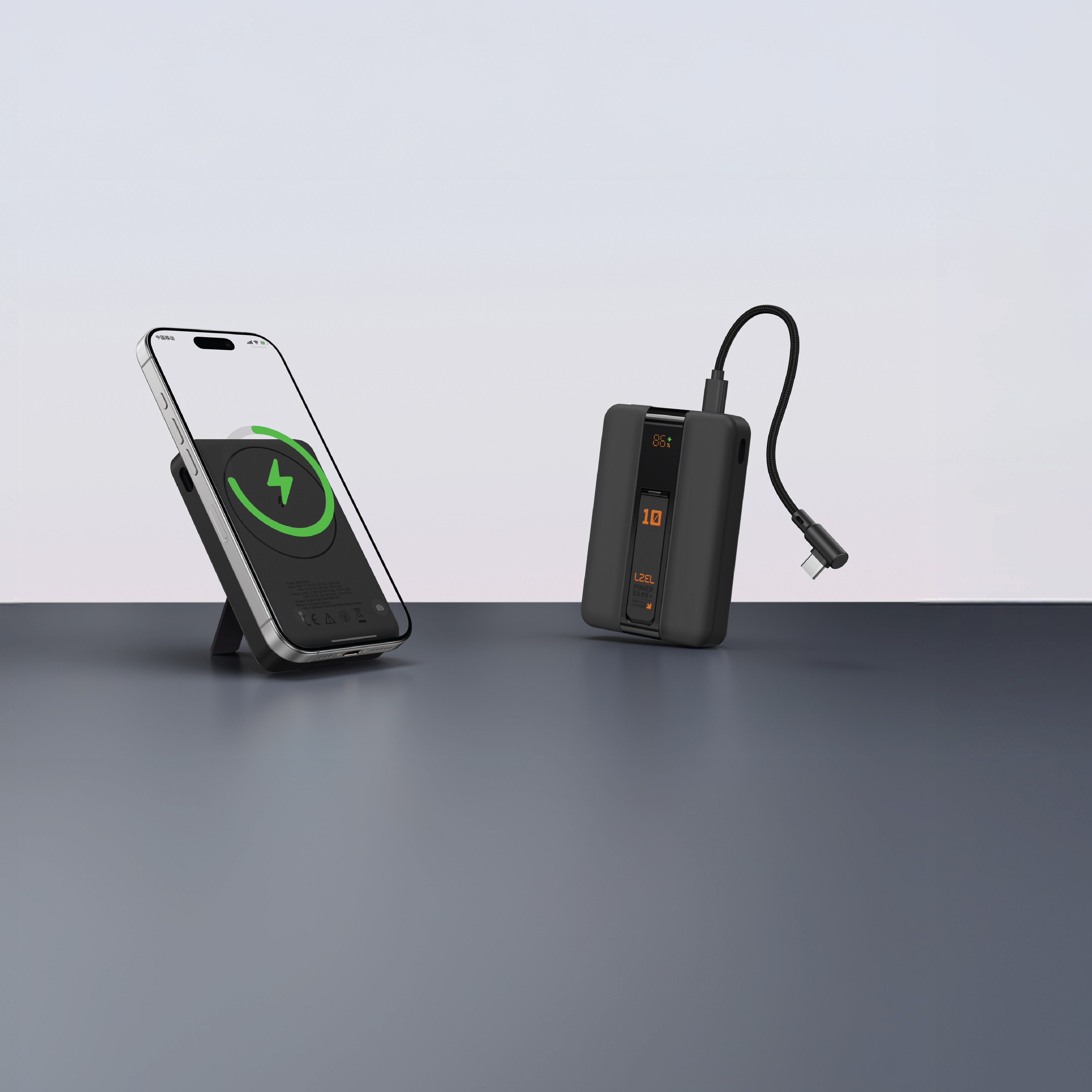 LZEL ZenoFlex MaxCharge 10000mAh Wireless Charging Power Bank â€“ 20W Wired Output / 18W Input (15W Wireless) | Black