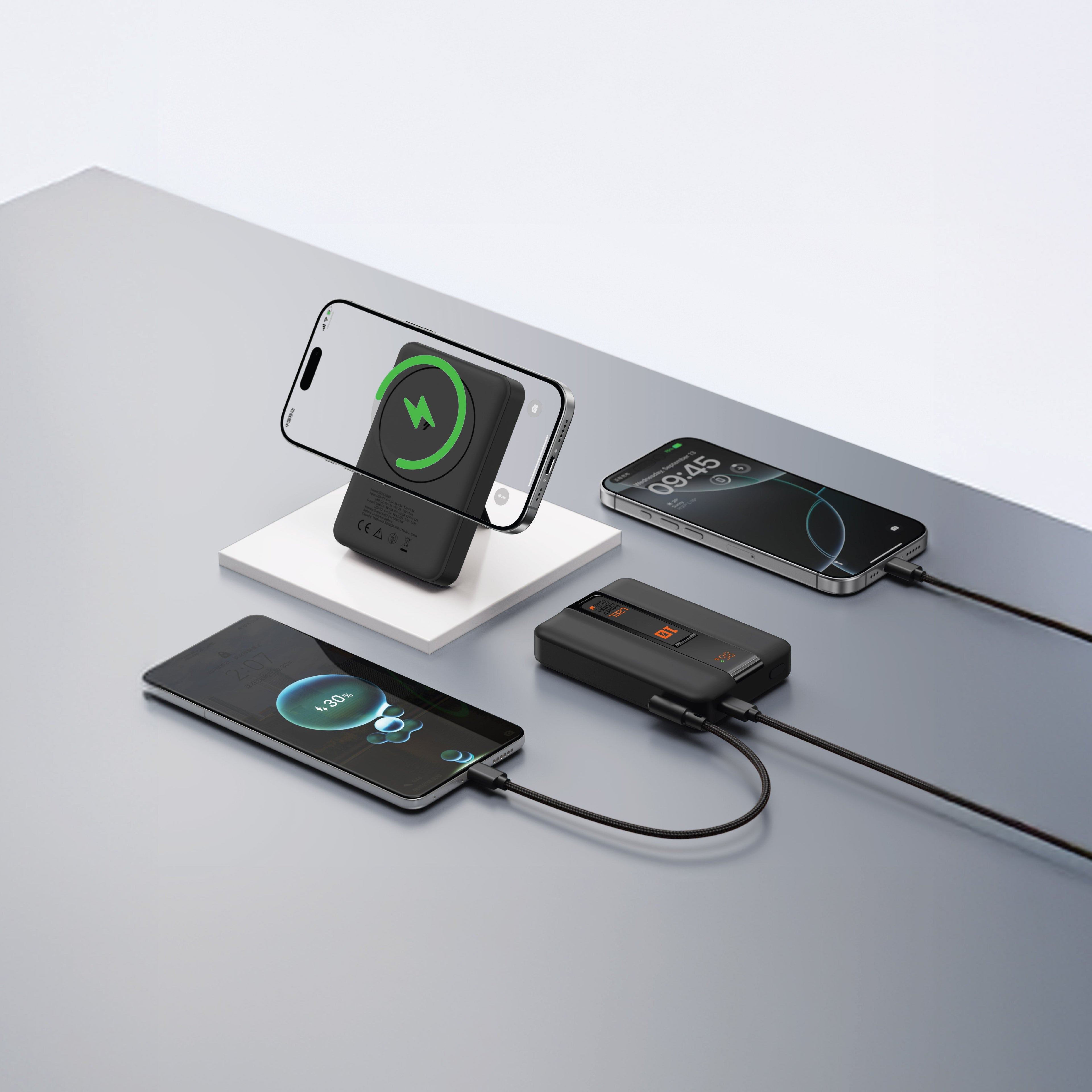 LZEL ZenoFlex MaxCharge 10000mAh Wireless Charging Power Bank â€“ 20W Wired Output / 18W Input (15W Wireless) | Black