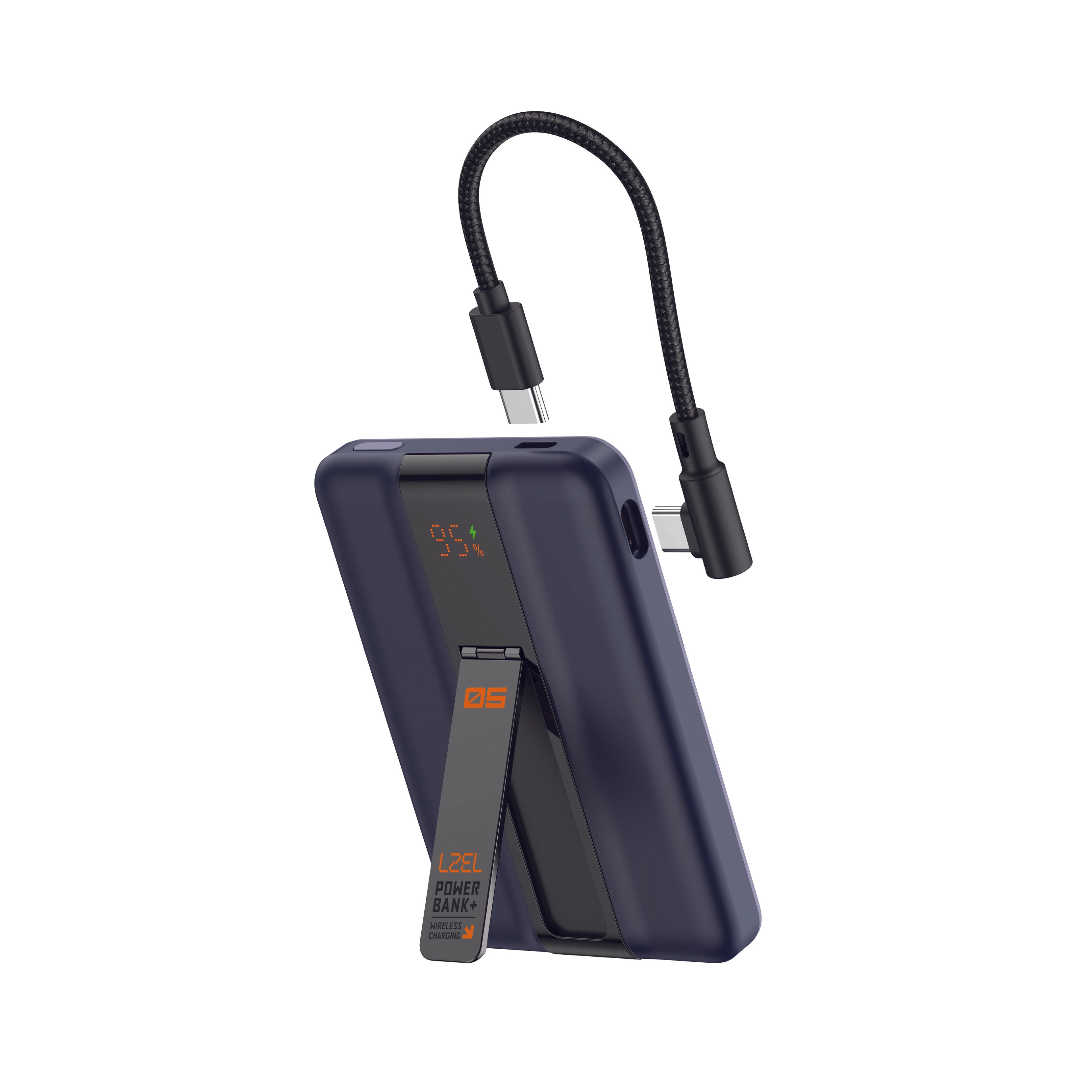 LZEL ZenoFlex MaxCharge 5000mAh Wireless Charging Power Bank â€“ 20W Wired Output / 18W Input (15W Wireless) | Navy Blue
