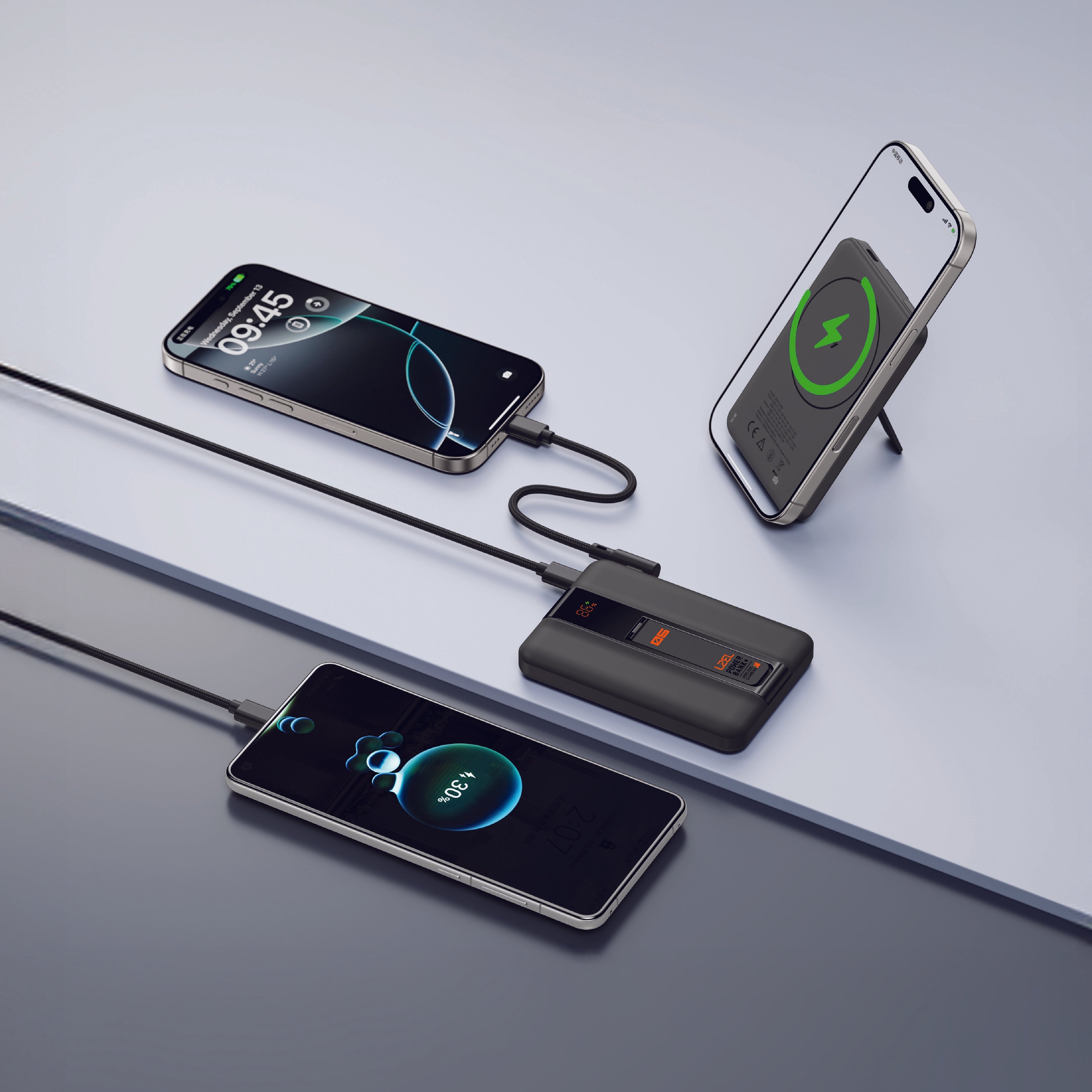 LZEL ZenoFlex MaxCharge 5000mAh Wireless Charging Power Bank â€“ 20W Wired Output / 18W Input (15W Wireless) | Black