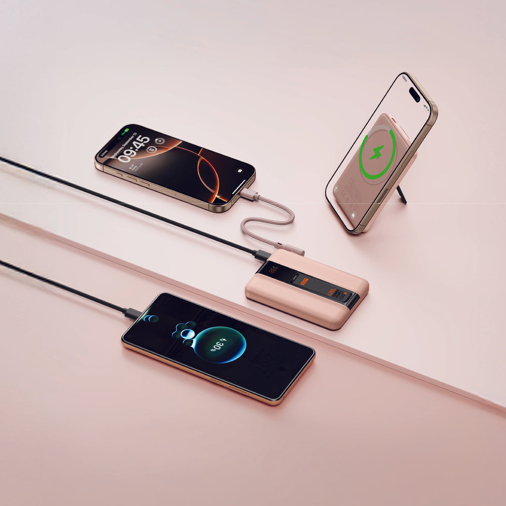 LZEL ZenoFlex MaxCharge 5000mAh Wireless Charging Power Bank â€“ 20W Wired Output / 18W Input (15W Wireless) | Mocha