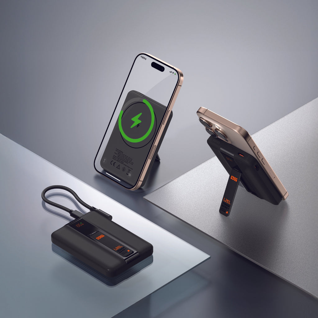 LZEL ZenoFlex MaxCharge 5000mAh Wireless Charging Power Bank â€“ 20W Wired Output / 18W Input (15W Wireless) | Black