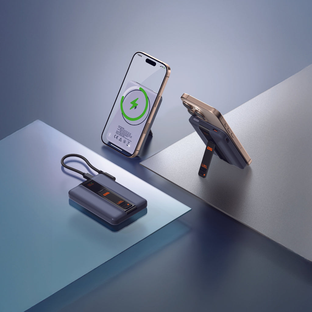 LZEL ZenoFlex MaxCharge 5000mAh Wireless Charging Power Bank â€“ 20W Wired Output / 18W Input (15W Wireless) | Navy Blue