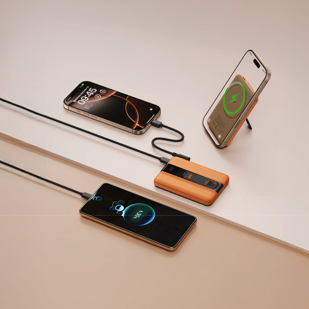 LZEL ZenoFlex MaxCharge 5000mAh Wireless Charging Power Bank â 20W Wired Output / 18W Input (15W Wireless)