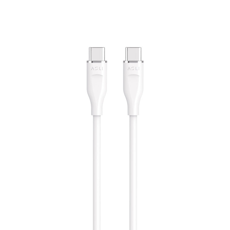 Asli Global Power Wire Lux Silicone USB-C to USB-C Cable 1M | White